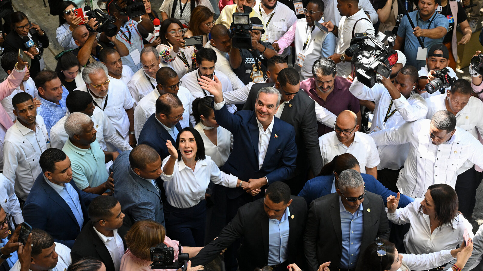 Crowd at a Dominican political rally