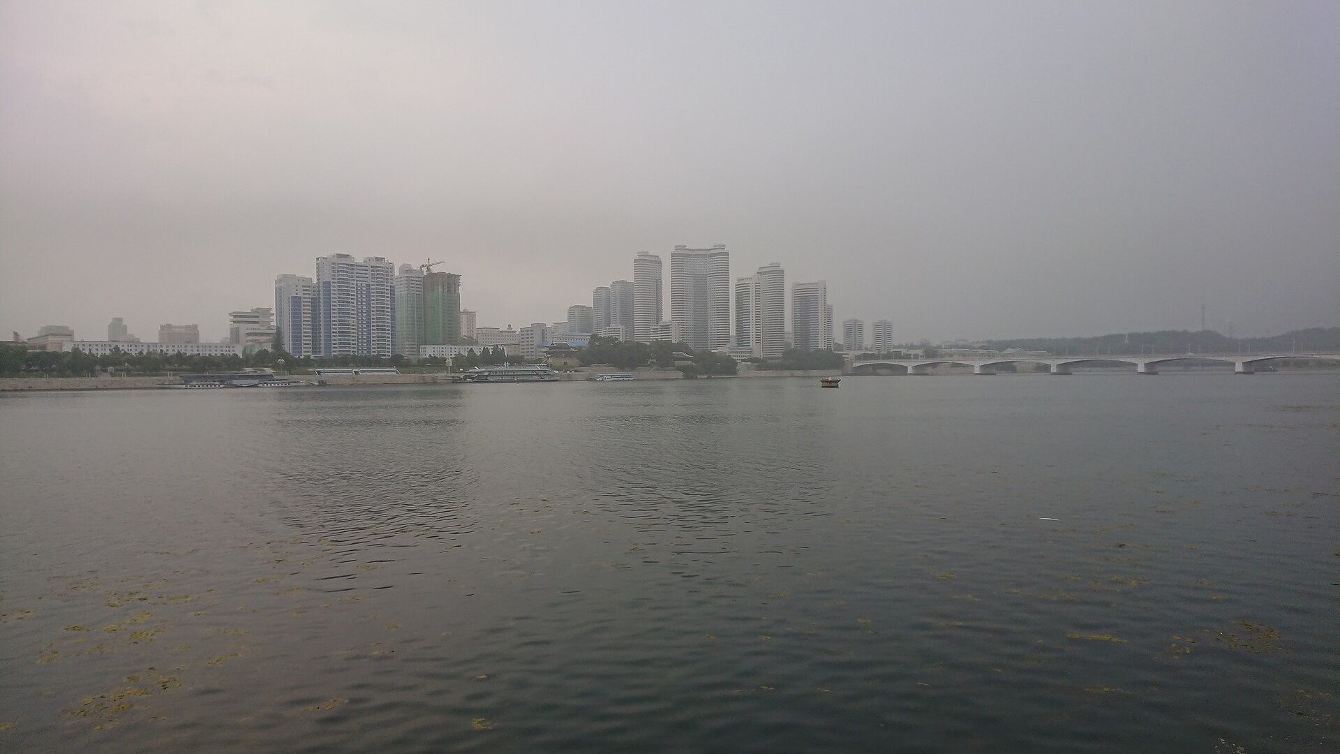 The skyline of Pyongyang, North Korea