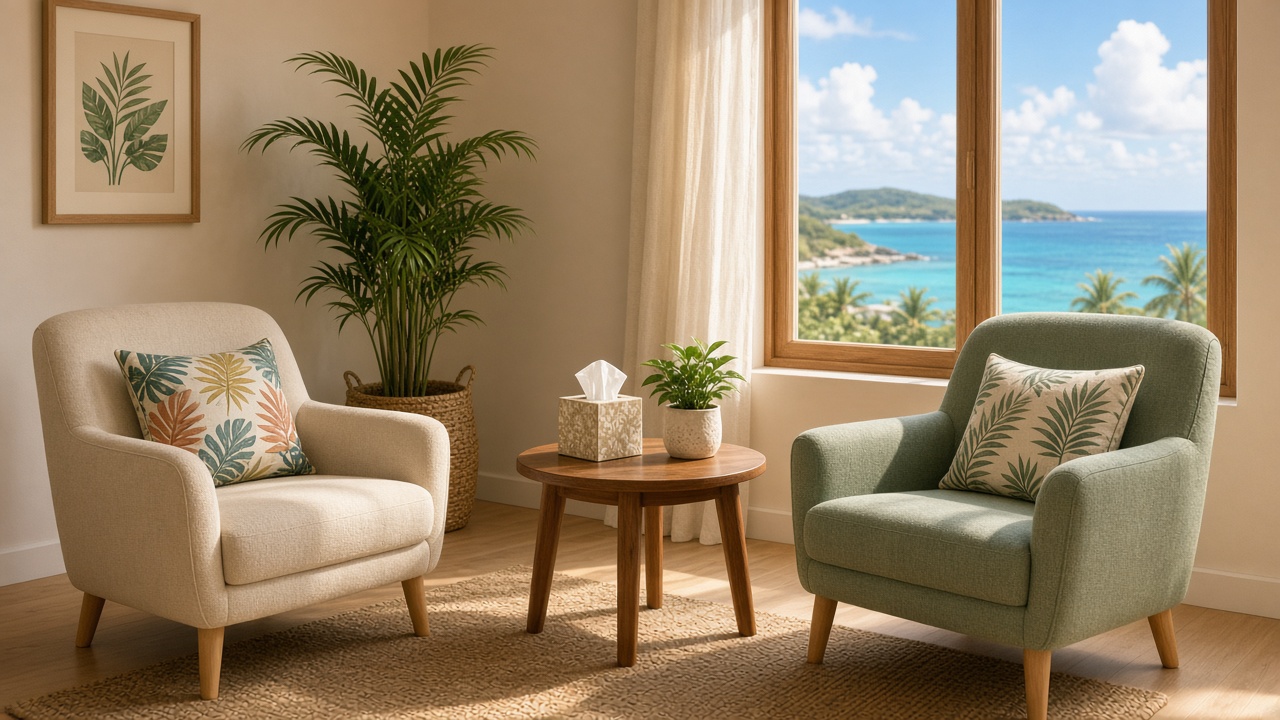 A calm room for support and a private conversation