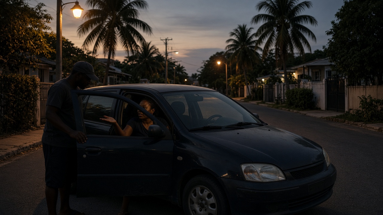 A hesitant driver and a casual ask for a quick ride at dusk
