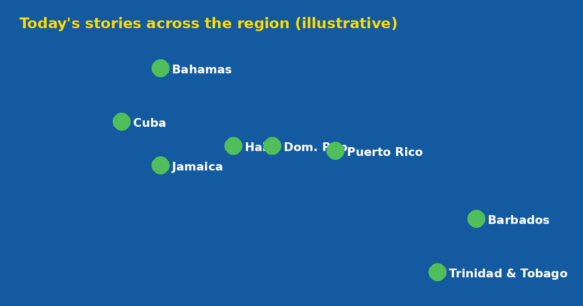 Illustrative map graphic of the Caribbean