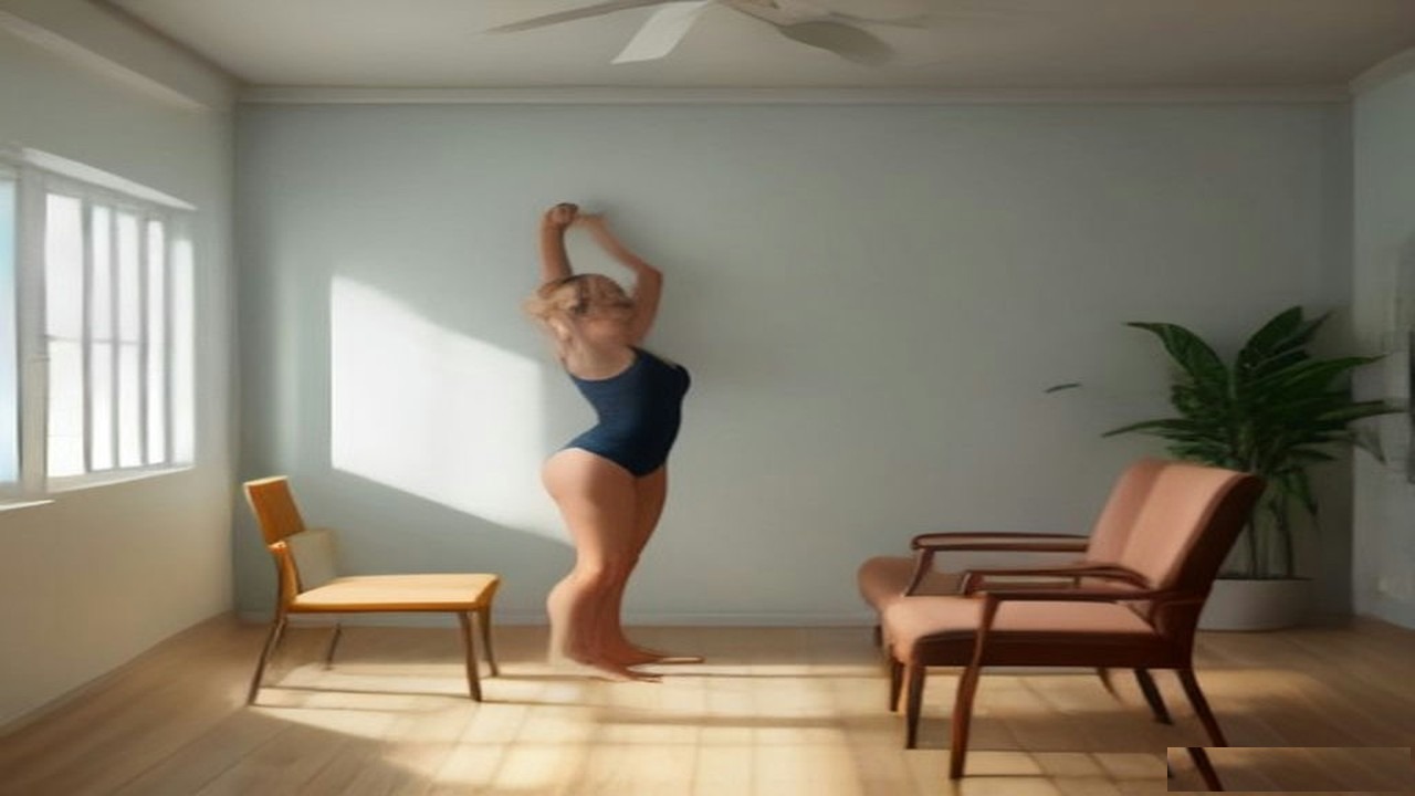 Gentle home exercises in morning light
