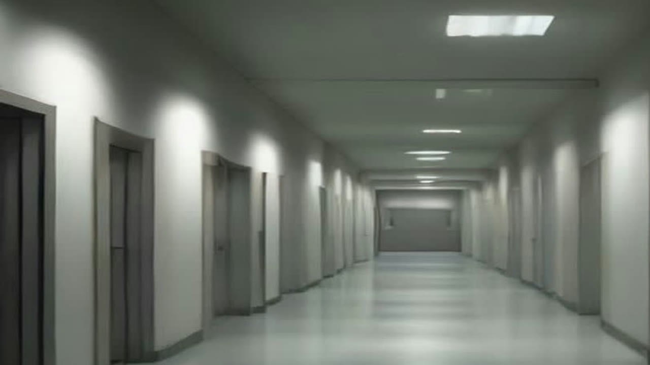 AI-generated illustration of an empty hospital corridor