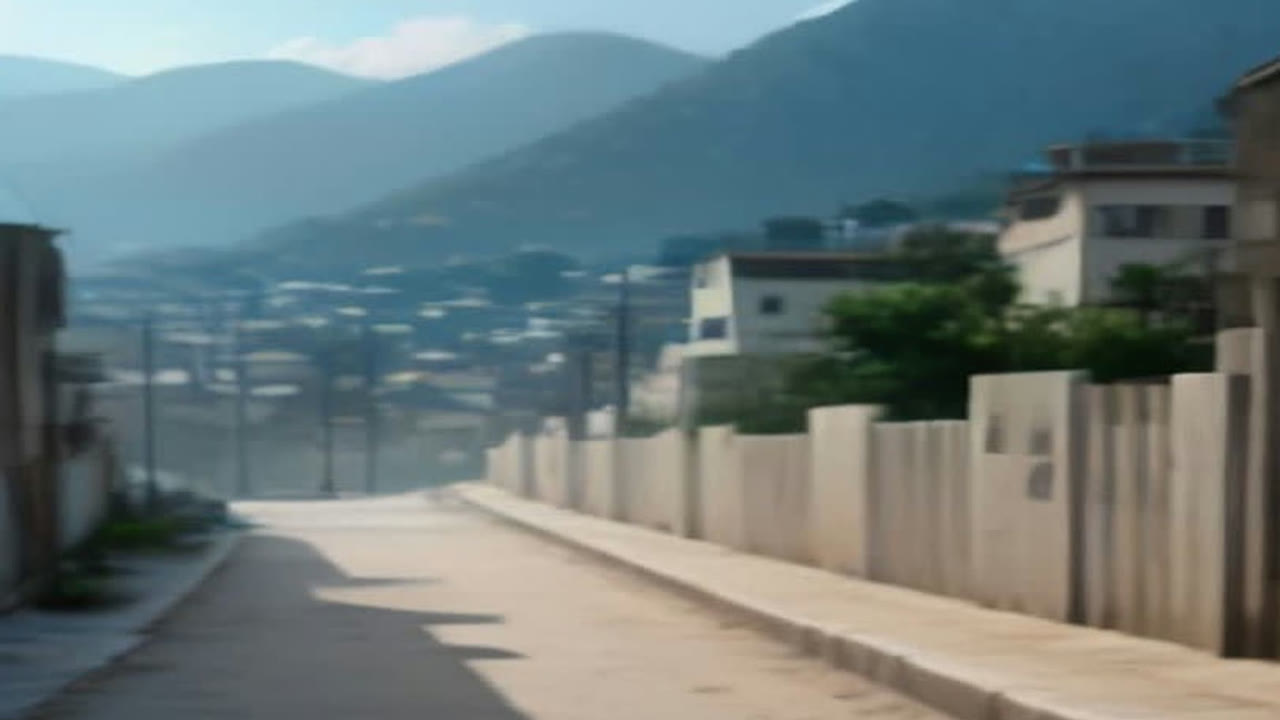 AI-generated illustration of a hillside street overlooking a Caribbean city