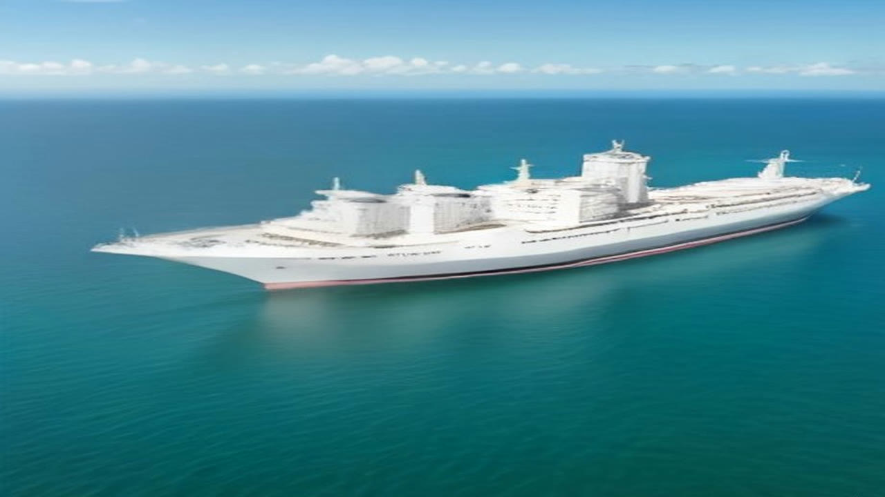 AI-generated illustration of a large white tanker at sea