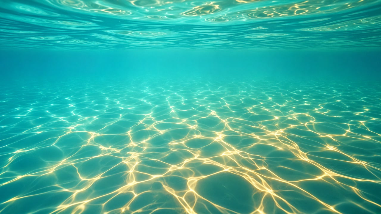 Turquoise and gold ocean light