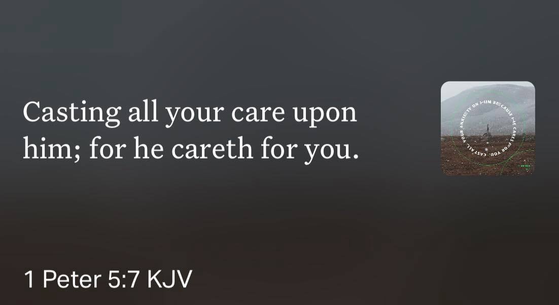 GOD CARES

No matter what we go through in this life remember that he will not put more on us than we can bare.

He sees, he knows and he loves us.

Put your trust in him and watch