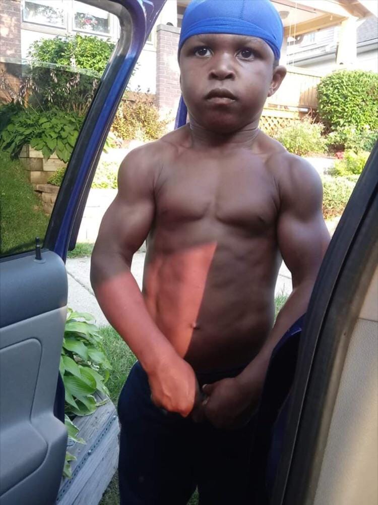 My step son wants to fight me

Good afternoon Bahama Drama please keep me anonymous. 

My step son is only 7 years old and wants to fight me over my PS4 because I won't let him pla