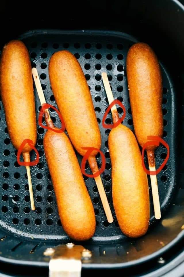 If you eat this part of your corn dog you just fat and greedy.