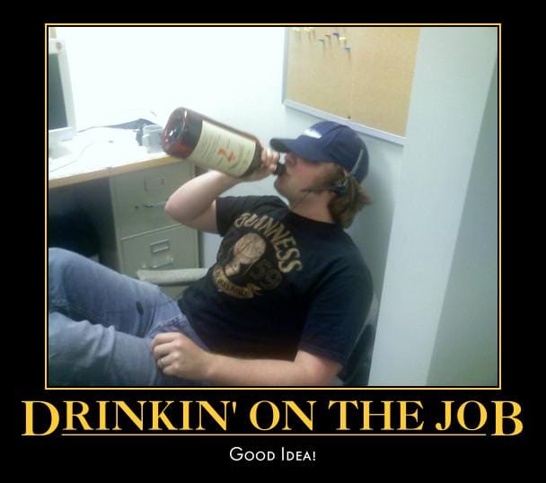 Do you drink on your job?

Yes, there are benefits. Obviously not every industry can allow alcohol at work. (Drivers, medical personnel, and operators of heavy machinery should wai