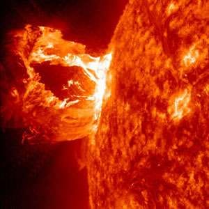 Solar Tsunami

NASA says that a solar tsunami is headed towards the Earth from our sun in a few days. 

The solar blast was caused by an eruption of the sunspot area 2859 on the Su