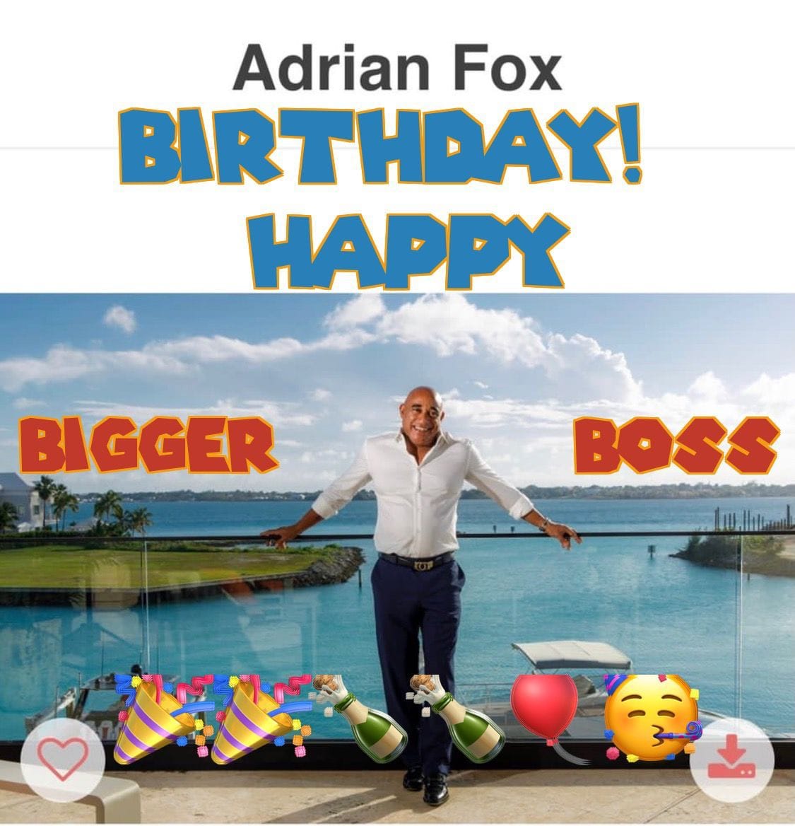 Happy birthday Adrian Fox my future husband

Good afternoon @[100023394293756:2048:Bahama Drama] please keep me anonymous. Today is my one day in the future to be husband.

 I love