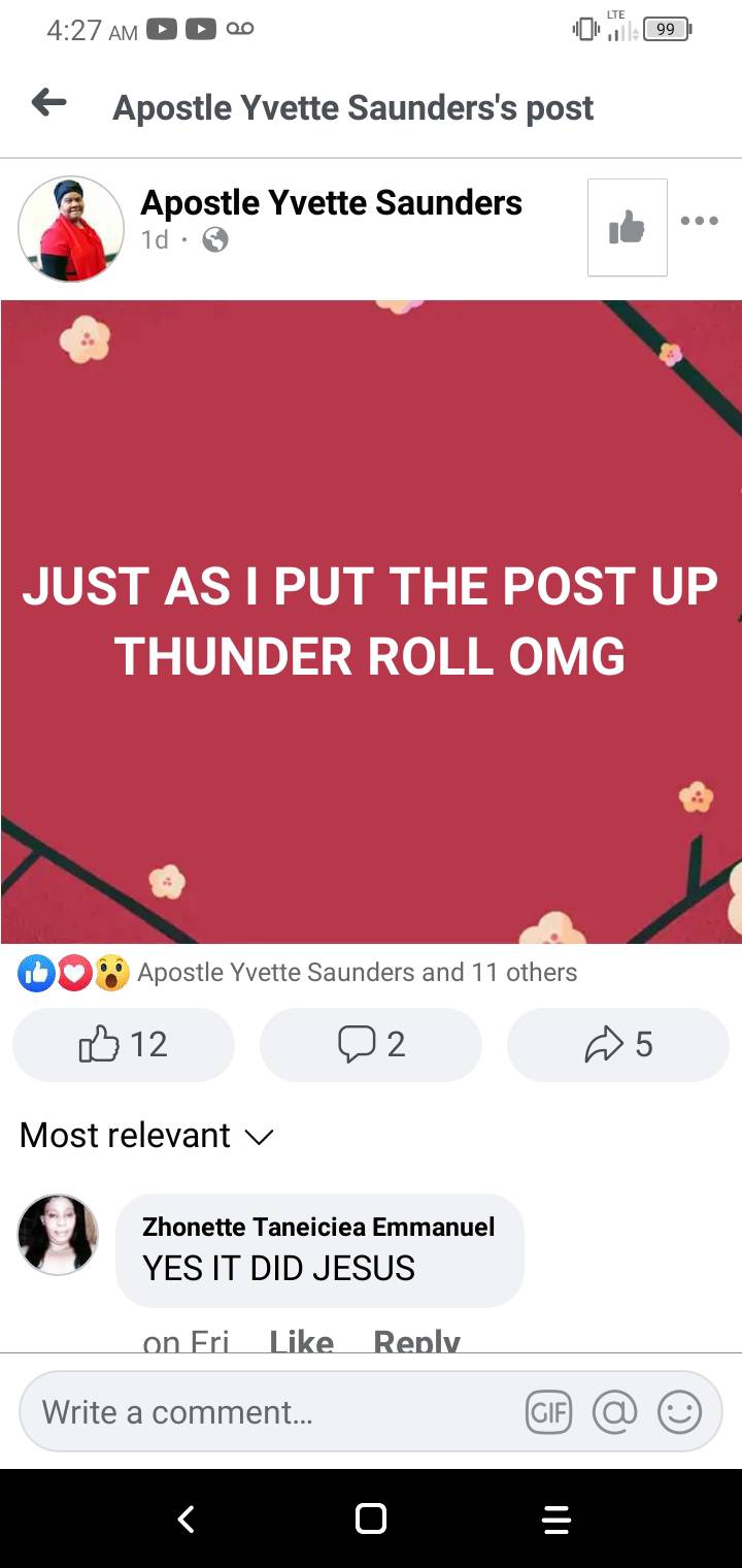 Powerful
I een gah lie, I heard something to that sounded like thunder a few minutes after I saw this post and I'm all the way in Grand Bahama 8 mile rock.
Let me see who all gah