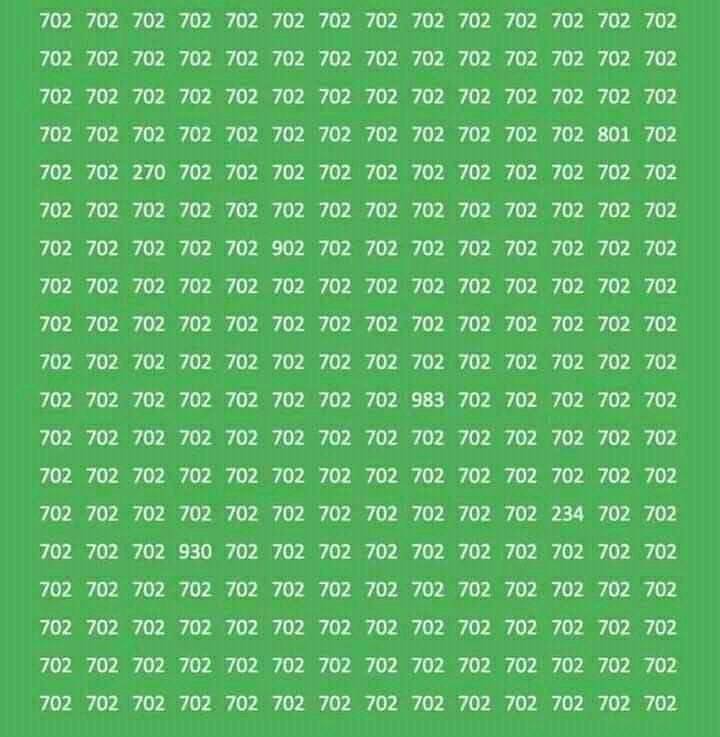 Before you start your day can you please help us find other numbers besides 702 in this picture?