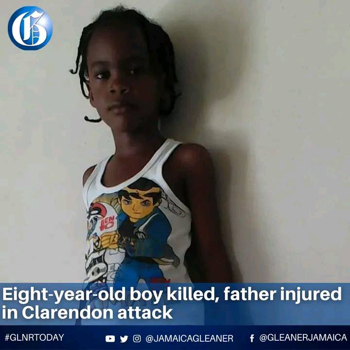 8 year old boy murdered
An eight-year-old boy was shot dead in Hayesfield district, Race Course, Clarendon last night.
He has been identified as Thomas James Jr, alias 'Angola',