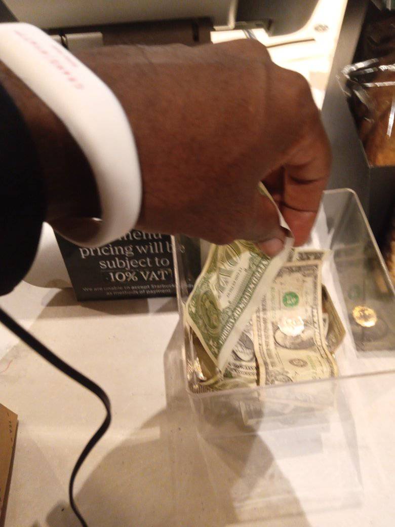 Starbucks Tip Thief caught
A man was caught again stealing money from out of Starbucks Tip container. Was worse this same guy has been caught on camera doing the same thing at eve