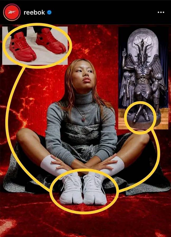 Reebok's new sneakers have the Baphomet goat feet. The rulers of this world show more and more openly and clearly who they worship. Make sure to open your eyes, and don't be caught