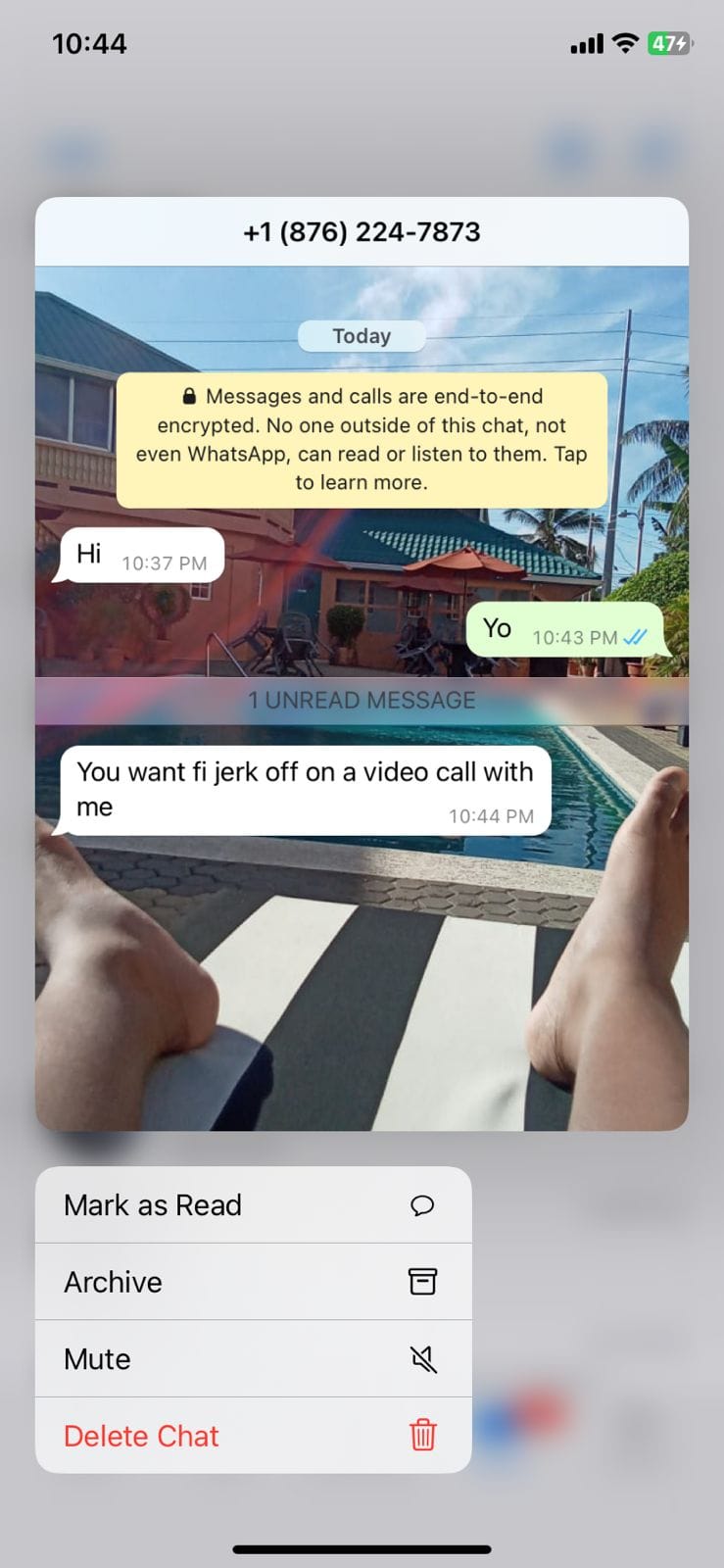 Please keep me anonymous, but I starting to think we living in the last hours for trUe. This dude message me Des from yard. Y'all nighaz weird bro.
Page Reply:
Just delete and b