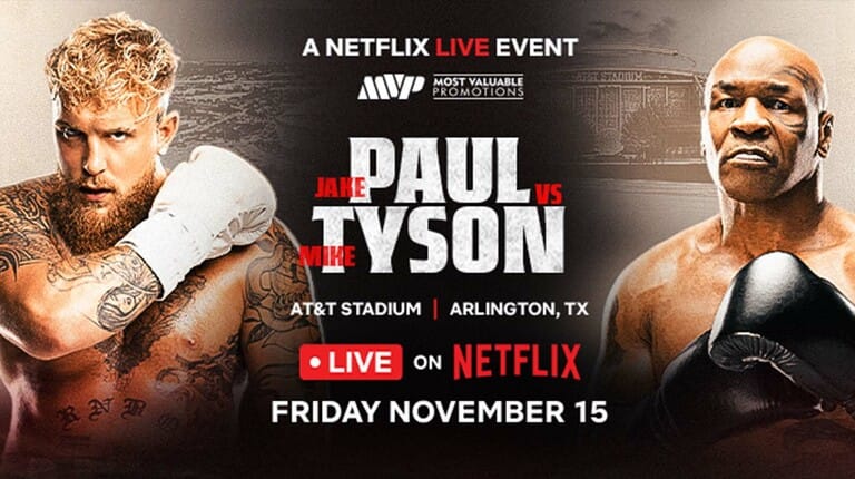The Mike Tyson vs. Jake Paul fight is scheduled to start at approximately 8:00 PM ET on Friday, November 15, 2024.   

I believe Jake Paul is going to whoop Tyson's ass!