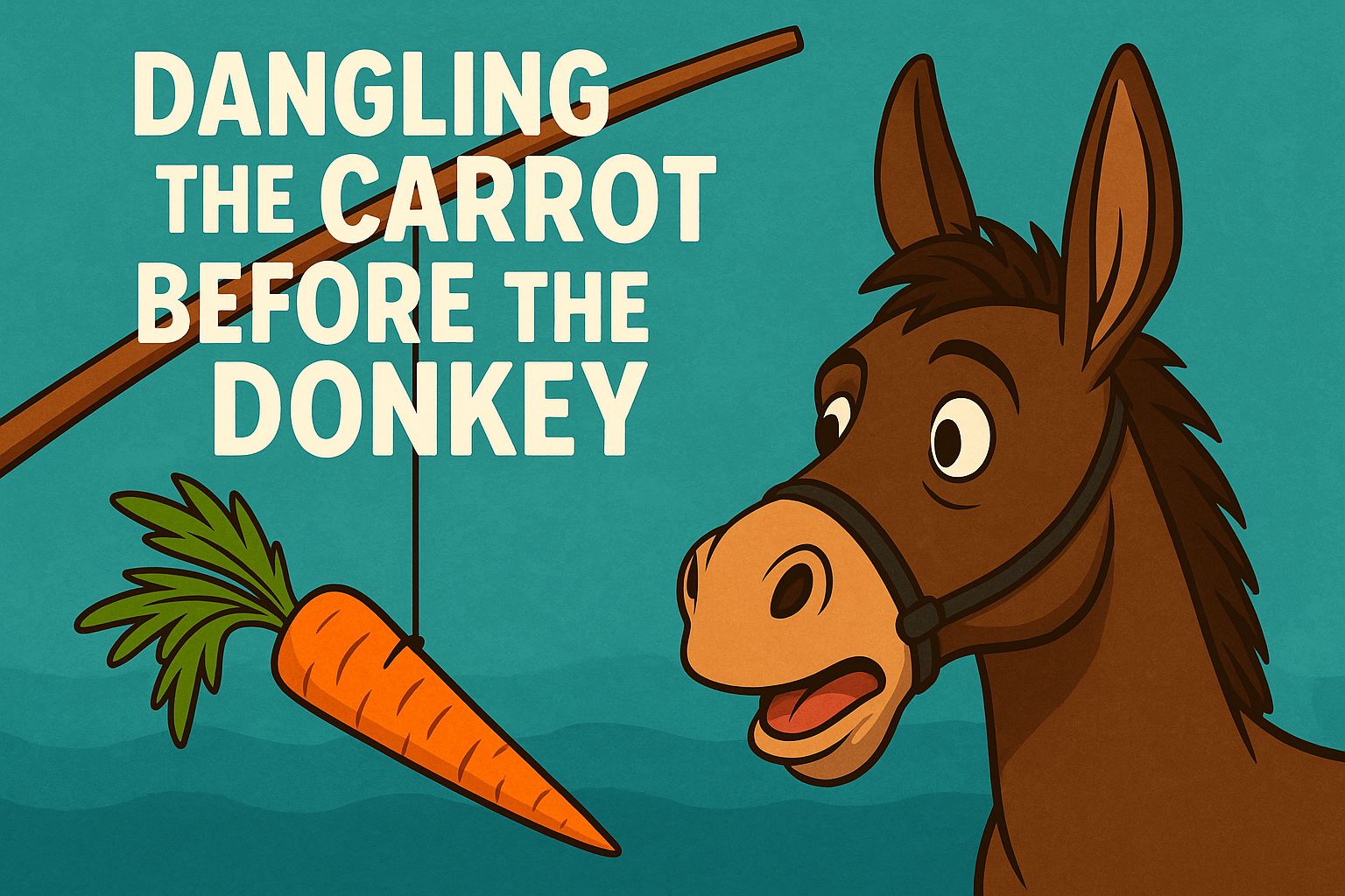 Don't be the donkey 🐴 

“Dangling the carrot before the donkey” is a classic metaphor that means offering a reward as motivation, but never actually delivering it, keeping someone 