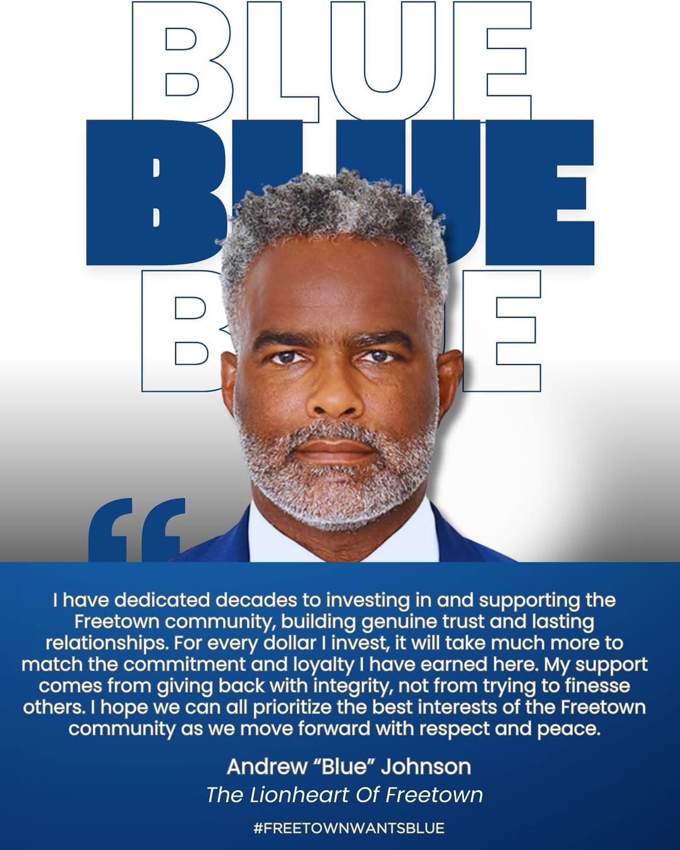 A public service message

Blue is looking very strong in Freetown um tell you that. Word on the ground is that he's family to the Kemp road people.