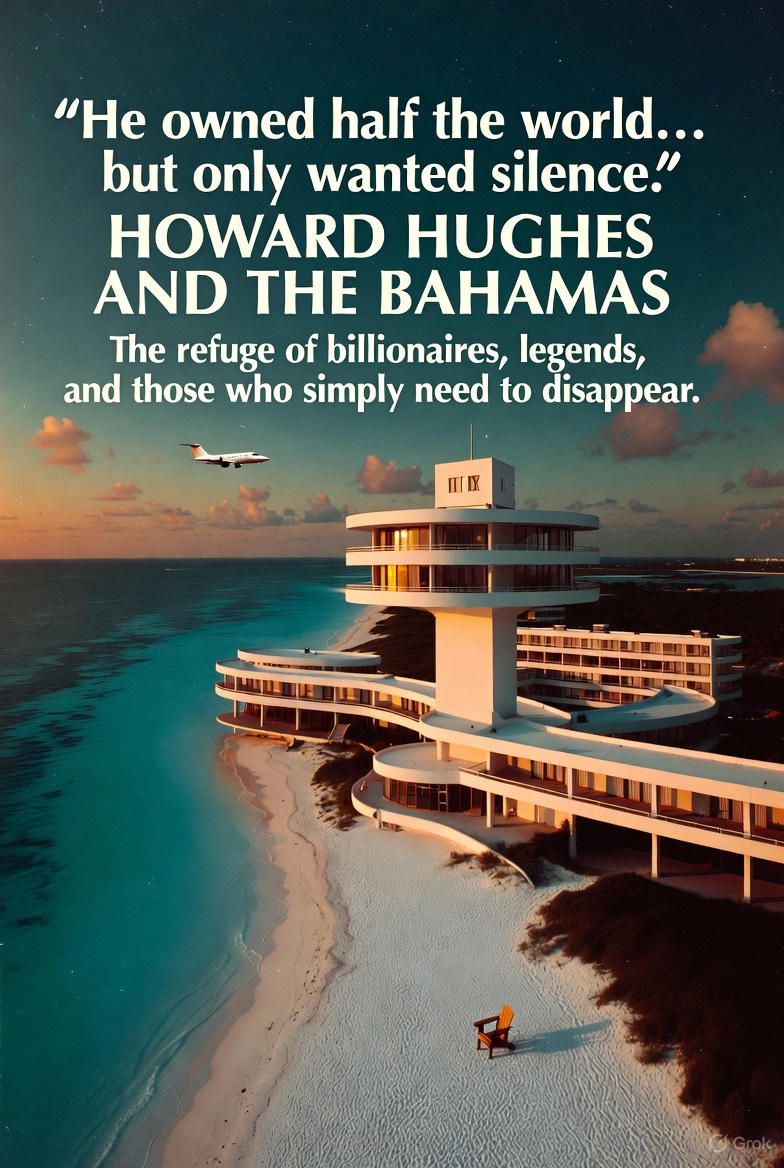 HOWARD HUGHES AND THE BAHAMAS

By: Michael Elijah Muhammad Clare 

 WHY THE WORLD’S MOST MYSTERIOUS BILLIONAIRE KEPT RUNNING BACK TO PARADISE

Howard Hughes was a man who outran ne