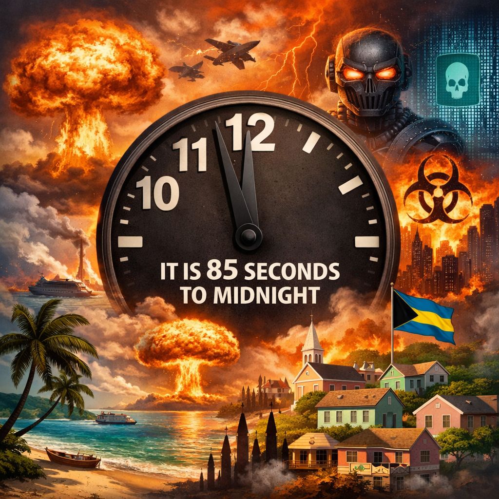 Bahama Drama Explains: The Doomsday Clock

It Is Under 90 Seconds to Midnight, Here’s What That Really Means

By: Michael Elijah Muhammad Clare 

Right now, the world is sitting at