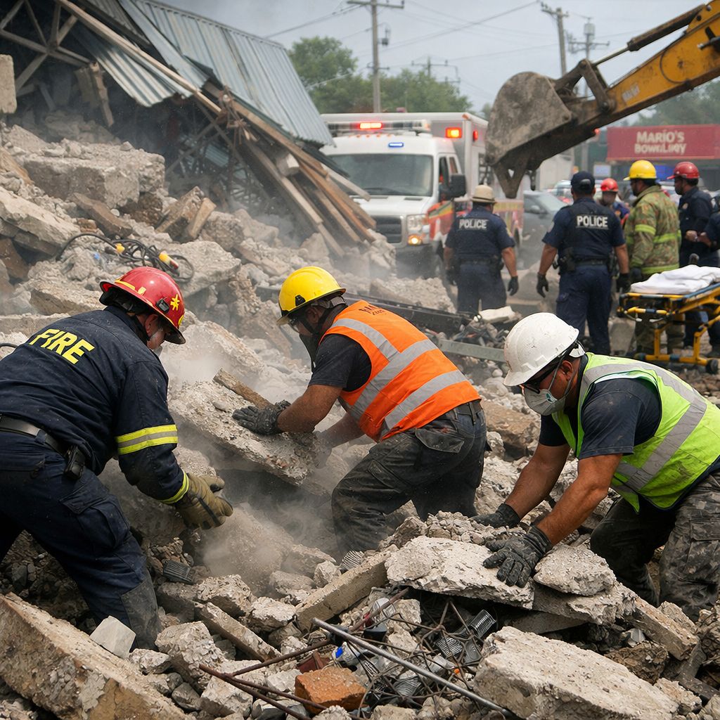 BREAKING — Bahama Drama Alert
MAN BELIEVED BURIED IN INDUSTRIAL EXCAVATION ACCIDENT BEHIND FORMER MARIO’S BOWLING ALLEY, NASSAU
NASSAU, BAHAMAS — Emergency crews are engaged in a