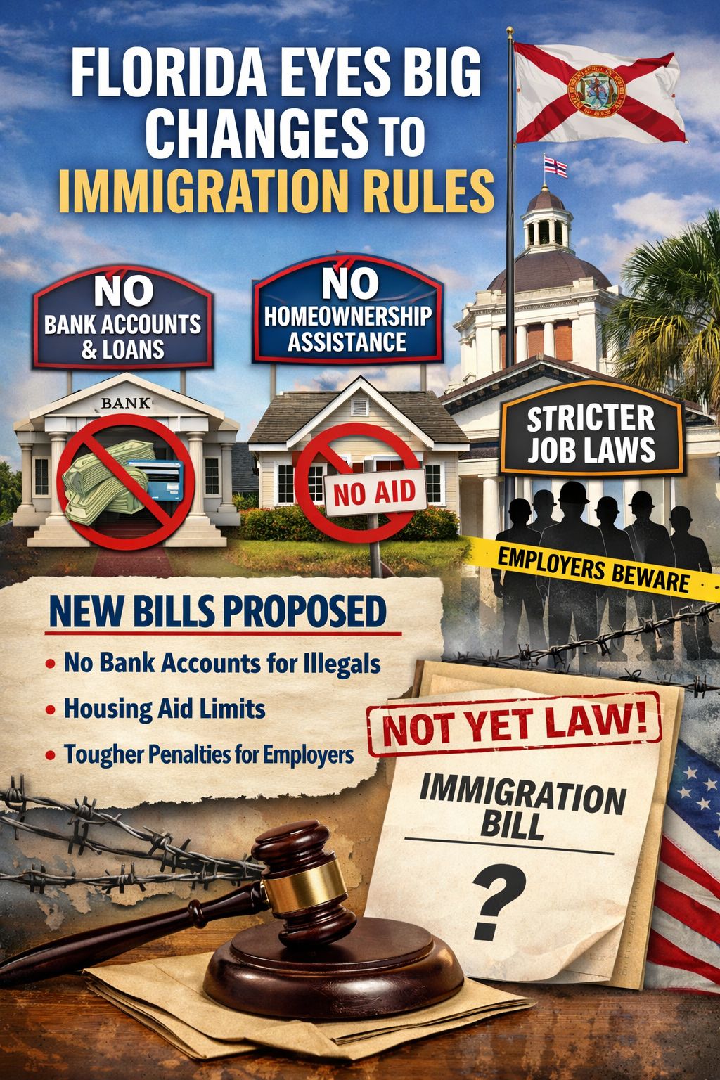 Florida Eyes Big Changes to Immigration Rules
By: Michael Elijah Muhammad Clare
TALLAHASSEE, FL — Florida lawmakers are pushing a new set of bills that could make life much toug