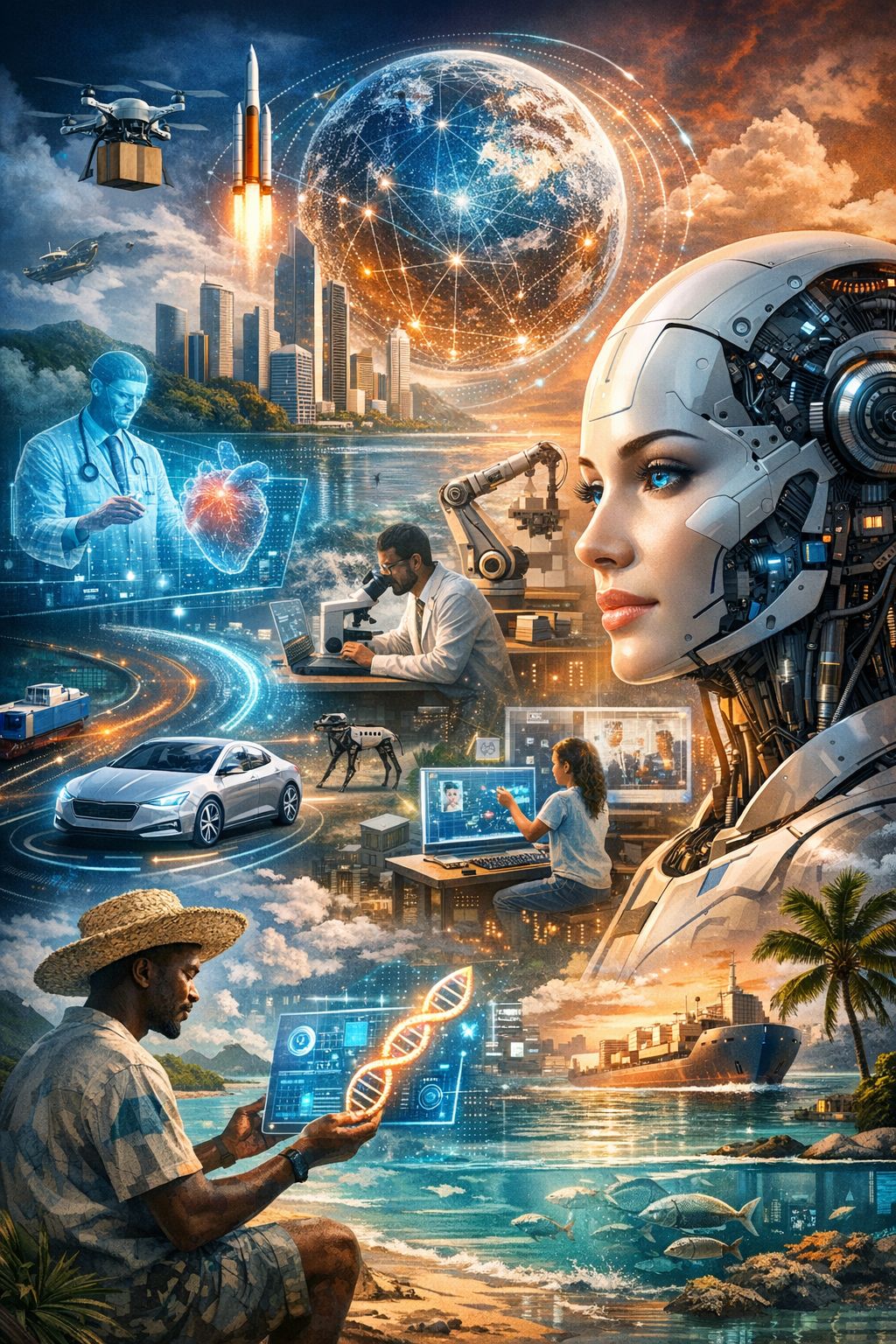 THE AGE OF THINKING MACHINES
How Artificial Intelligence Is Quietly Rewriting the Future in 2026
A Bahama Drama Article
In 2026, Artificial Intelligence is no longer coming.
It