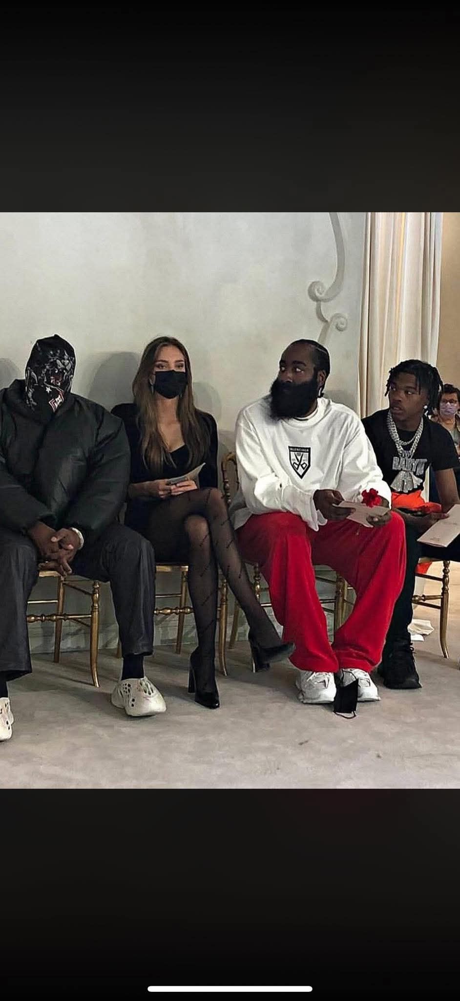 Why is Lil Baby and James Harden looking at Kanye like dat?
