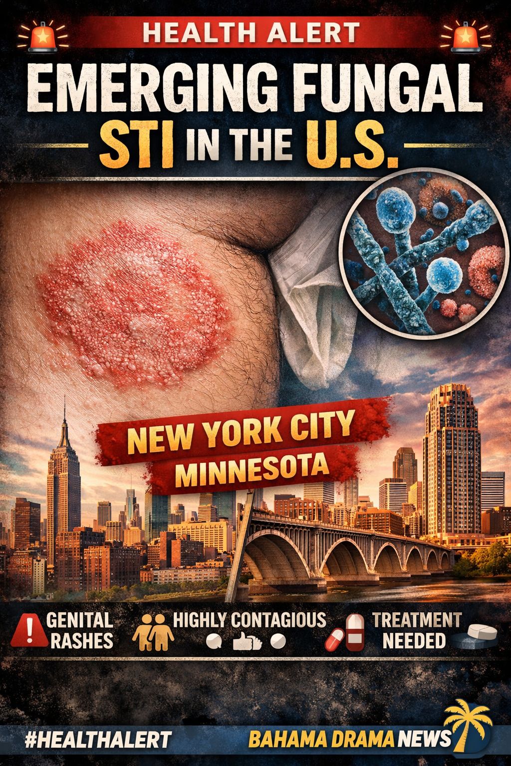 🚨 Bahama Drama Health Alert: Emerging Fungal Infection Surfaces in U.S. 🚨

By: Michael Elijah Muhammad Clare 

Health authorities in the United States are monitoring a rare, emergi