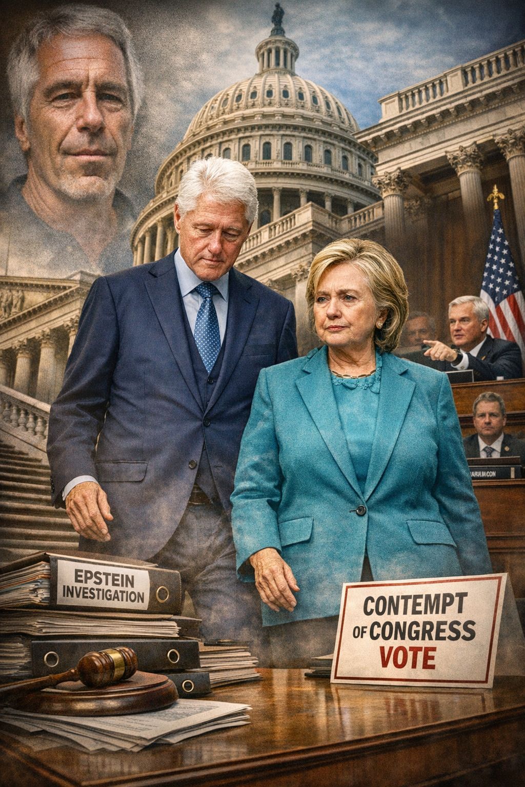 CLINTONS AGREE TO TESTIFY AS HOUSE EPSTEIN PROBE NEARS CONTEMPT SHOWDOWN
By Michael Elijah Muhammad Clare
Washington, D.C. — After weeks of escalating pressure and behind-the-sc