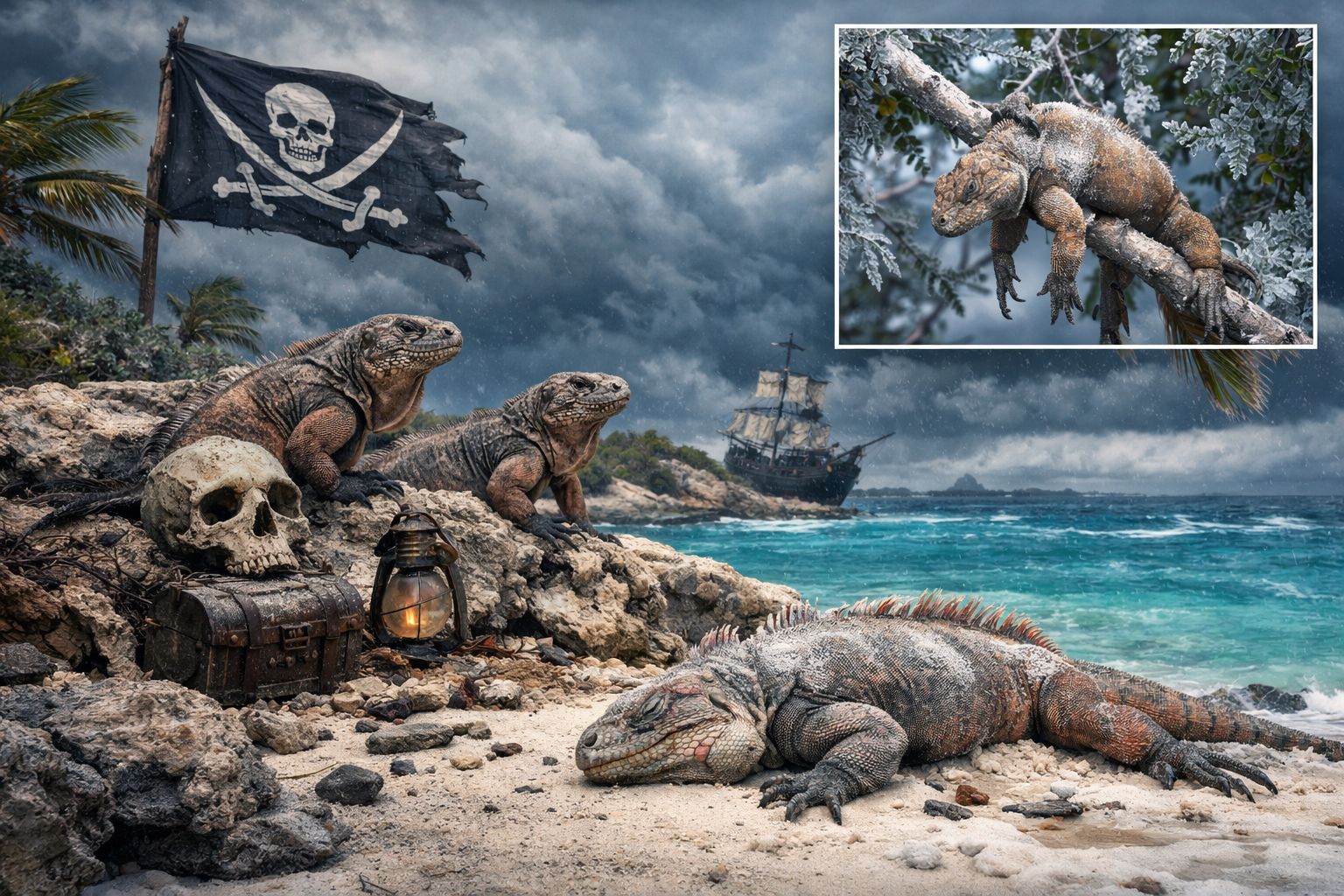 THE IGUANA ISLANDS: PIRATES, PREHISTORIC SURVIVORS, AND THE COLD THAT SHOULD NOT BE HERE

By: Michael Elijah Muhammad Clare 

They look like relics from another world, thick-skinne