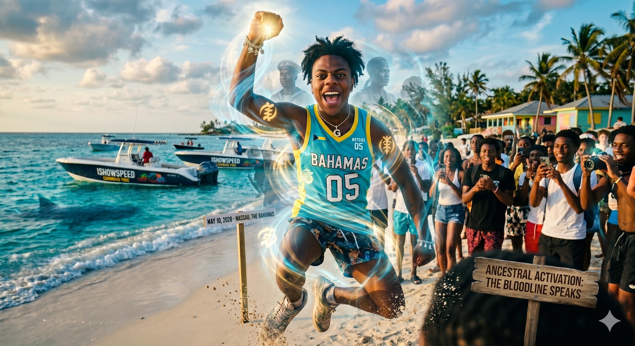 IShowSpeed
Caribbean Energy Meets Global Stardom
By Michael Elijah Muhammad Clare
As IShowSpeed, born Darren Jason Watkins Jr., steps onto Bahamian soil this May 10, 2026, his