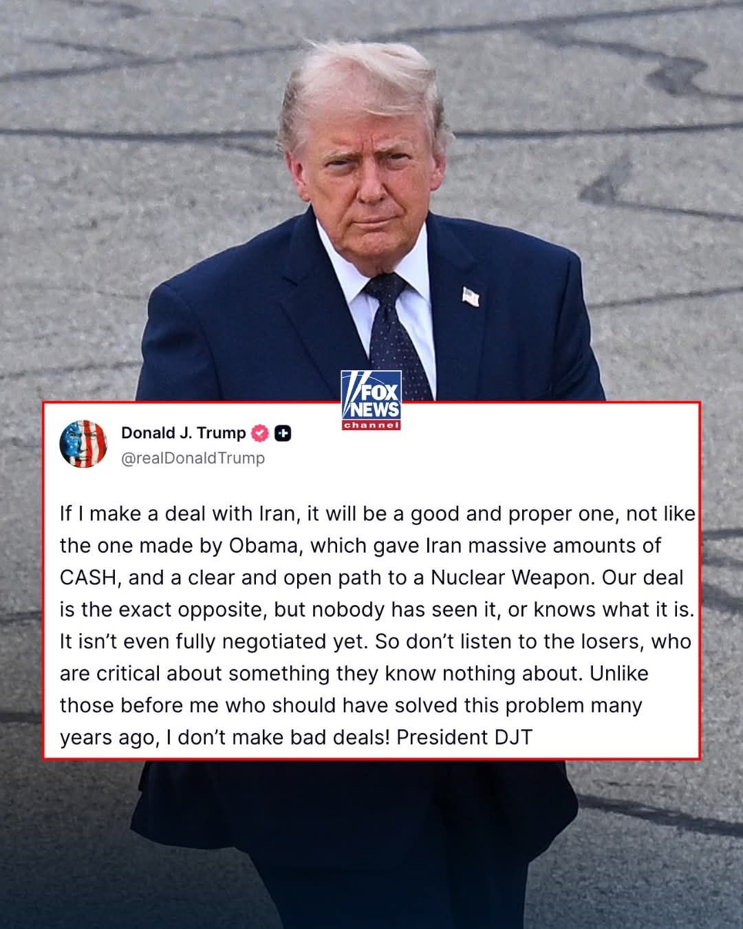 President Trump says critics are attacking an Iran deal that “isn’t even fully negotiated yet.”

In a lengthy statement, Trump defended ongoing talks while sharply criticizing the 