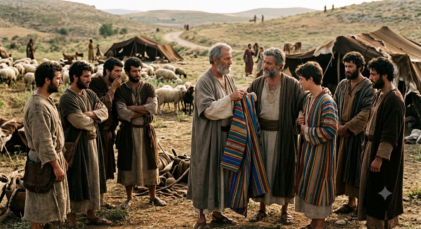 Never show favorites amongst your kids
The verse you are looking for is Genesis 37:3.
In the Torah, this is the moment that triggers the intense jealousy of Joseph's brothers, ult