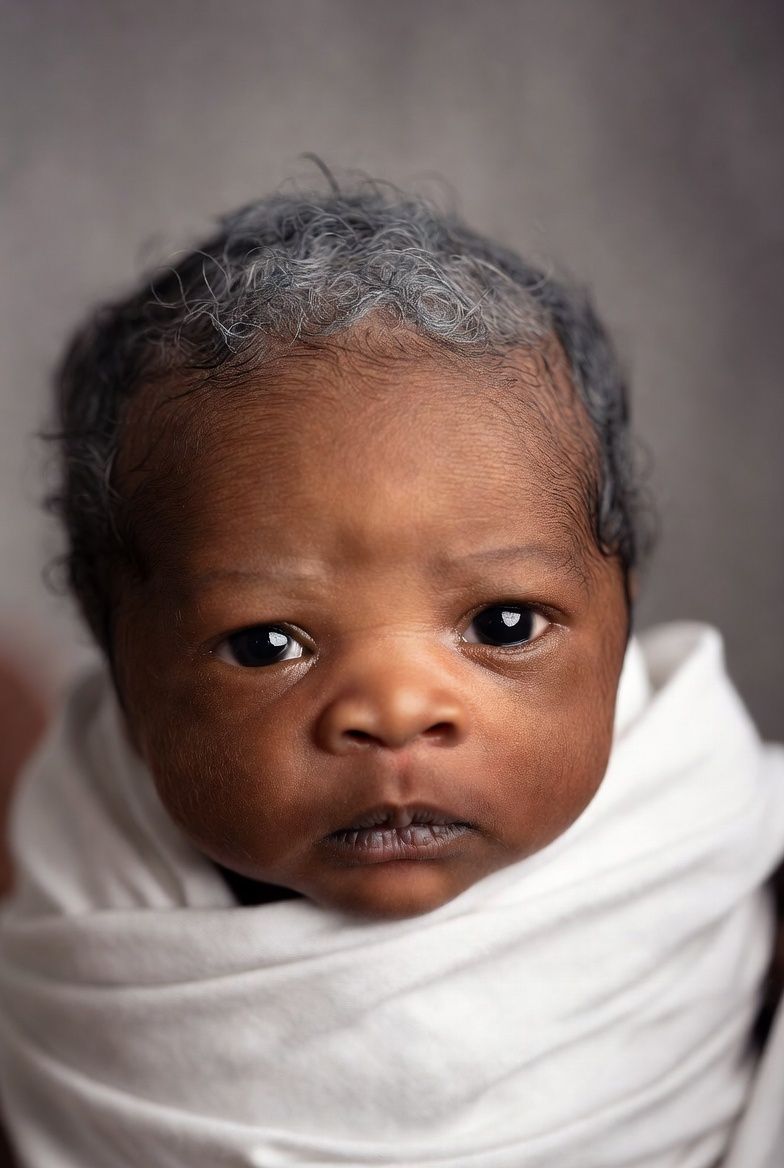 Hi good morning @[100023394293756:2048:Bahama Drama] my daughter was born yesterday almost an Independence Day child. 

She was born with gray hair like my husband's brother he sai