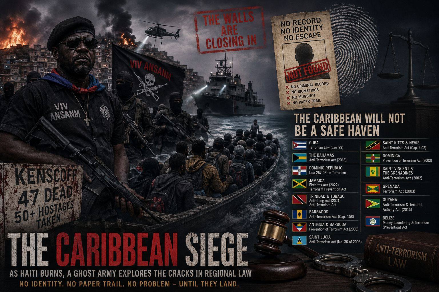 Haitian Gangs are coming

THE CARIBBEAN SIEGE

As Haiti Burns, A Ghost Army Explores the Cracks in Regional Law

By BAHAMA DRAMA INVESTIGATIVE DESK

PORT AU PRINCE 

The mountain a