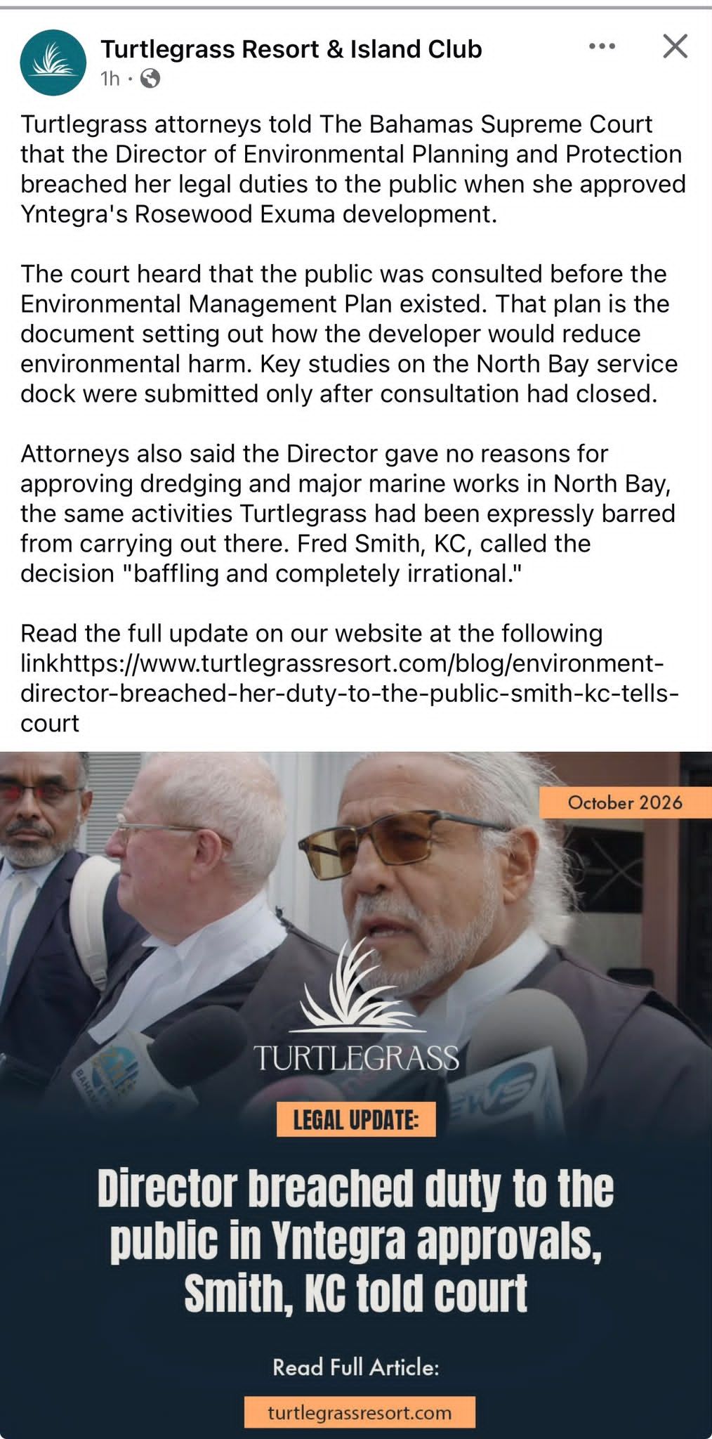 Who is paying the London silk in the Rosewood Exuma fight?

Preliminary court rulings are not a final verdict. The public still has not been told what the government’s King’s Couns